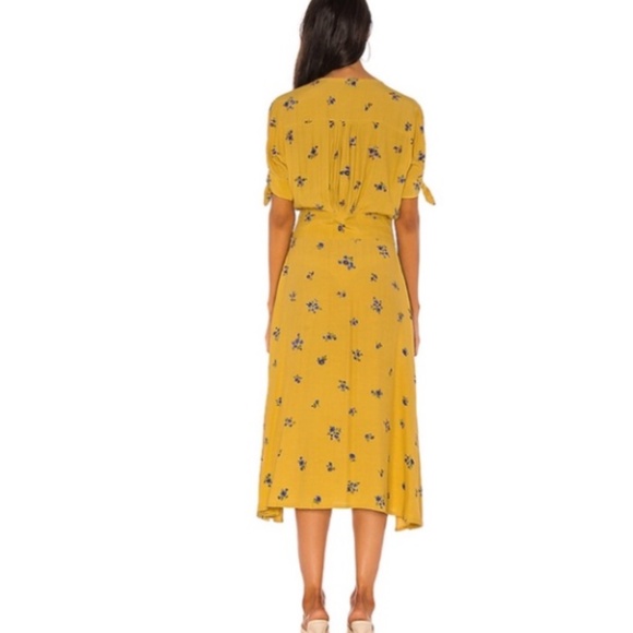 Faithfull The Brand NWT Billie Midi Dress - Dolores Floral - Yellow - Size M - Picture 2 of 16